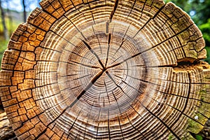 Wood pattern on an old cut down tree