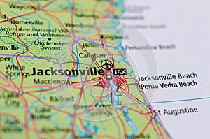 Jacksonville, Florida on map photo