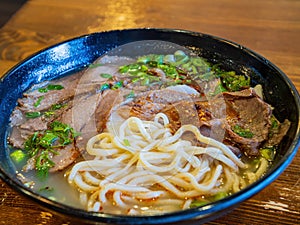 Close up shot of Lanzhou noodles