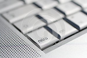 Close up shot of a laptop keyboard with a