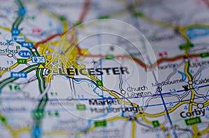 Leicester on map