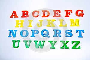 A close up shot of magnetic letters