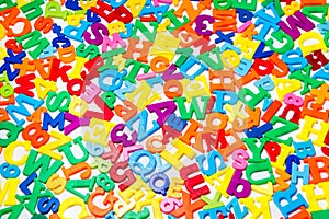 A close up shot of magnetic letters