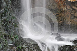 Close up shot of majestic waterfall