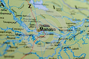 Manaus on map photo