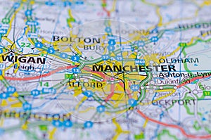 Manchester on map photo