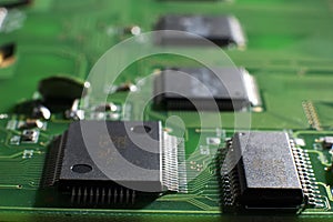 Close up shot memory board with SMD chip