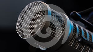 Close-up shot of a microphone / Perfect for copy space