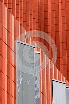 Close up shot of modern exterior building architecture