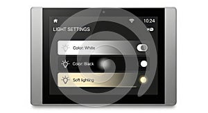 Smart Home Lighting Control Interface on Tablet