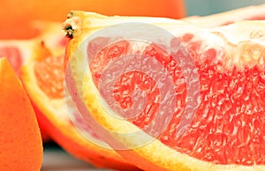 Close up shot of orange pulps.