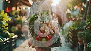 Close-Up Shot of Person\'s Hand Holding Eco-Friendly Reusable Shopping Bag