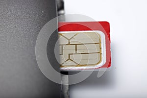 Close up shot of phone simcard chips