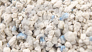 Close-up shot of pieces of absorbent clumping litter box.