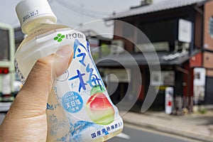 Close up shot of a plastic bottle drinks