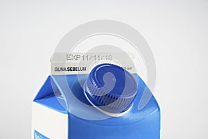 Close up shot for plastic packaging with expire date.