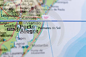 Porto Alegre on map photo