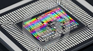 Quantum Computing Chip Close-Up