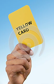 Close up shot of Referee Yellow Card