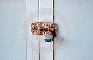 Close-up shot of a rusty keylock