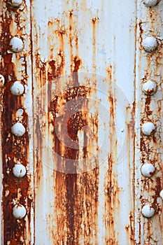 Close up shot of rusty metal wall