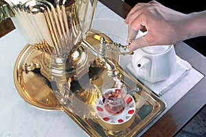 samovar on the table