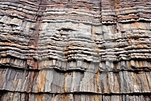 close-up shot of sedimentary rock layers