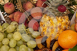Close up shot of a selection of fruits