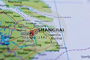 Shanghai on map photo