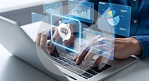 AI Chatbot Interaction with Data Analytics Over Laptop