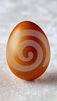 Brown Egg on White Textured Background