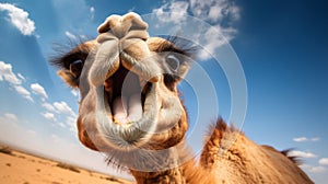 Close-up Shot Of Smiling Camel With Lensbaby Optics