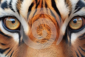 close-up shot of a sumatran tigers face and eyes