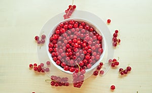 Close up shot of the table with berries