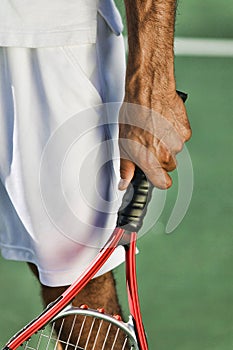 Close up shot of tennis Player