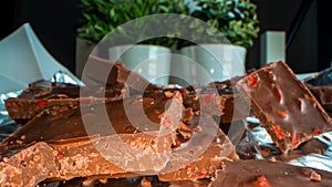 Close up shot of various chocolate confectionery