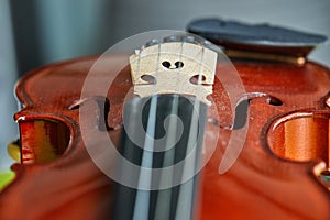Close up shot of a violin,very soft def of field