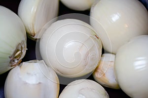 Close up shot of white onions