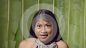 Close Up Shot Of An Young Girl Smiling