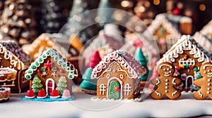 close-up shots of Christmas cookies, gingerbread houses, and other festive treats