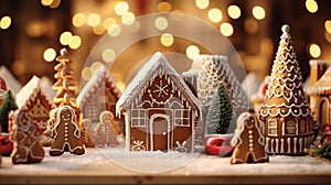 close-up shots of Christmas cookies, gingerbread houses, and other festive treats