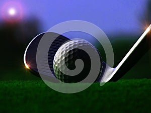 Close-up shots of golf ball strike