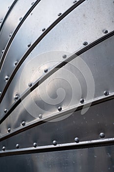 Close up showing the detail on a classic Airstream catering trailer, photographed at the Tytano tobacco factory in Krakow, Poland