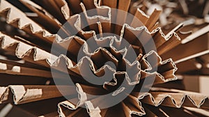 Corrugated Cardboard Sheets Stack Together in a Pattern
