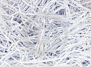 Close up Shredded paper background