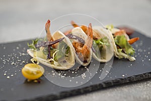 Close up shrimp dish. High quality and resolution beautiful photo concept