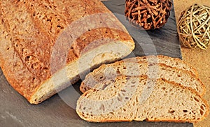 Close-up of Silesian homemade bread.