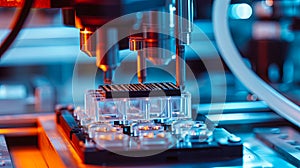 Close-up of Silicon Die are being Extracted from