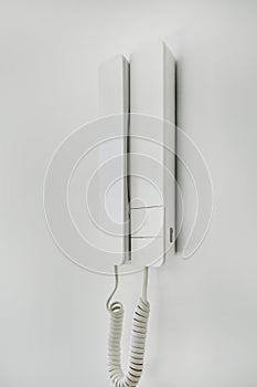 Close up simple, modern home intercom system
