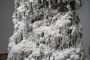 Close-up of a simulated stalactite sculpture